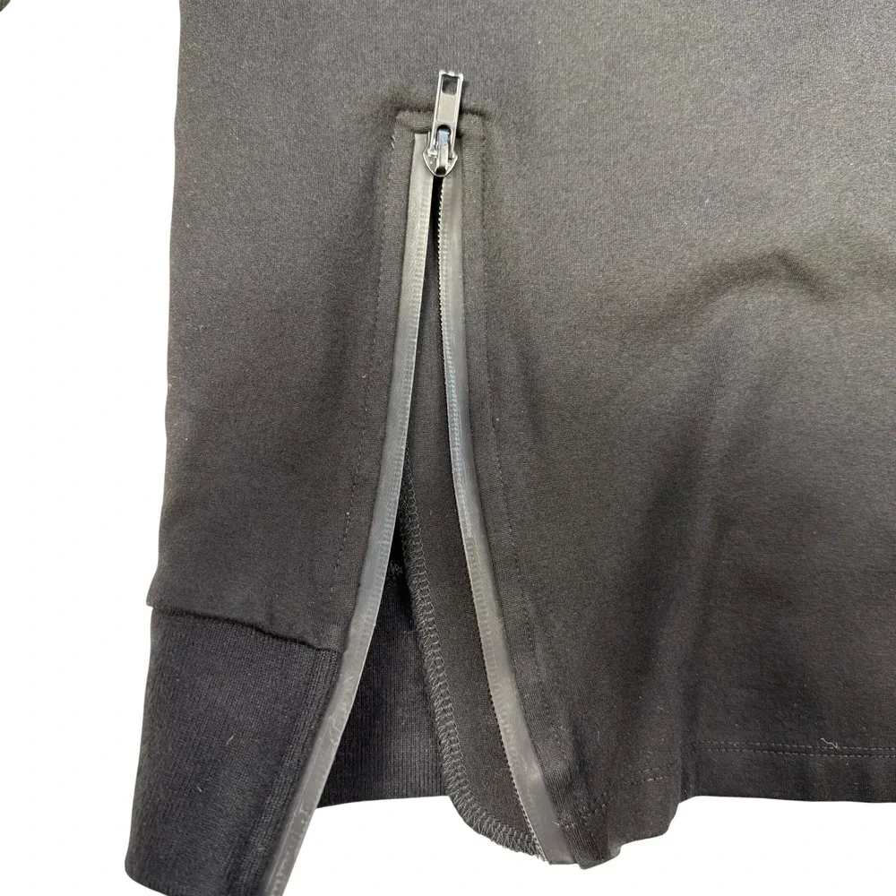 RIVER STONE Black Heavyweight Streetwear Hoodie Side Zip Vents Structured Fit XL